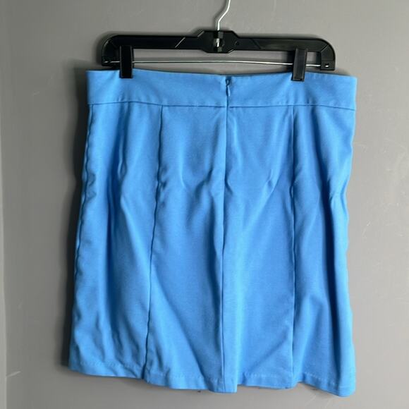 Catherine Malandrino Blue Wrap Skirt With Scalloped and Button Detail Size 10 - Picture 4 of 7